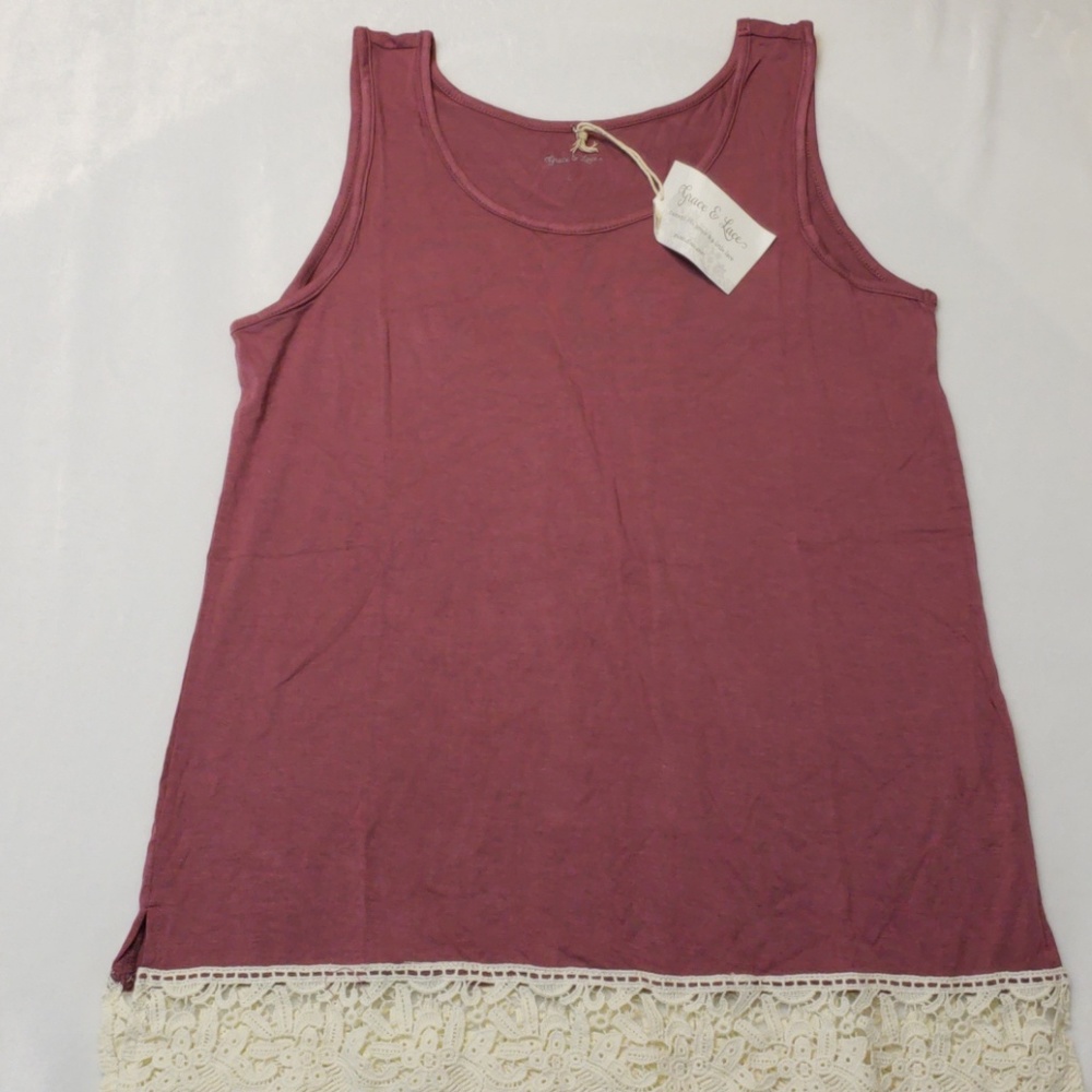 Lace bottom tank tops
